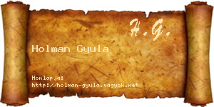 Holman Gyula névjegykártya