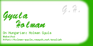 gyula holman business card